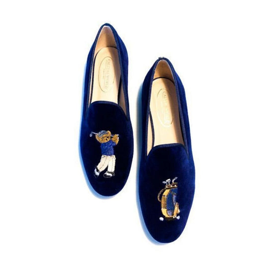 LOAFERS NAVY BLUE 9CO VELVET R22, GOLFER TEDDY BEAR　受注販売