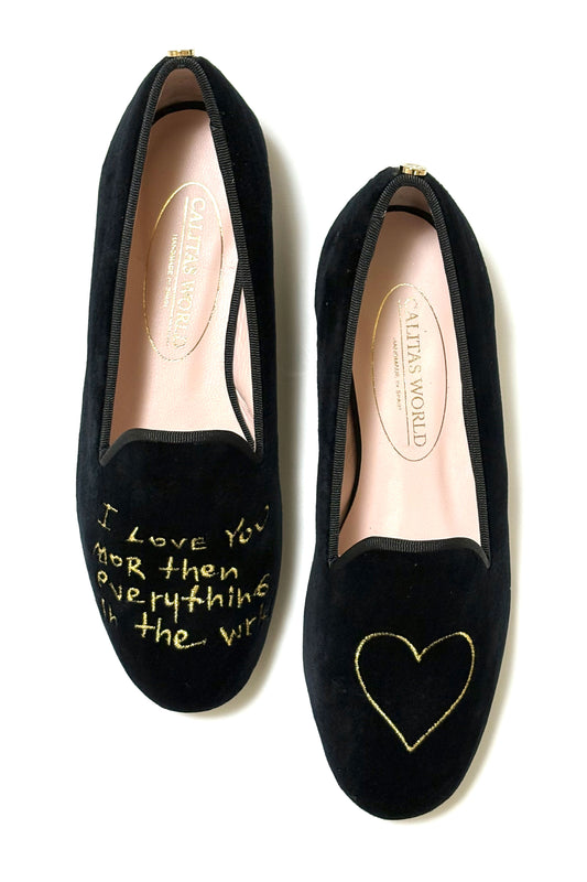 LOAFERS BLACK VELVET, CALITAS HANDWRITING  受注販売