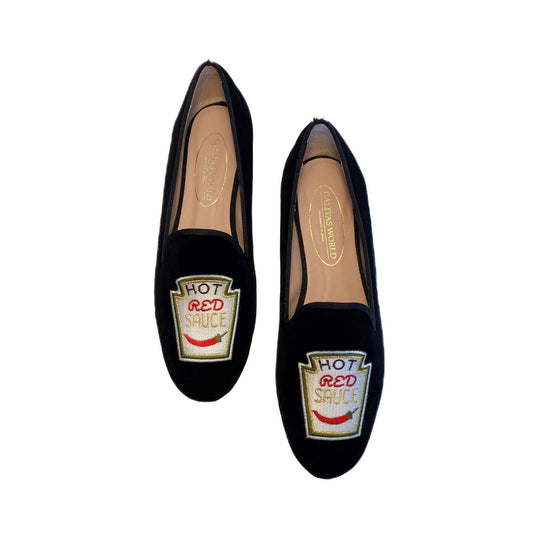 LOAFERS BLACK VELVET, RED HOT SAUCE　受注販売