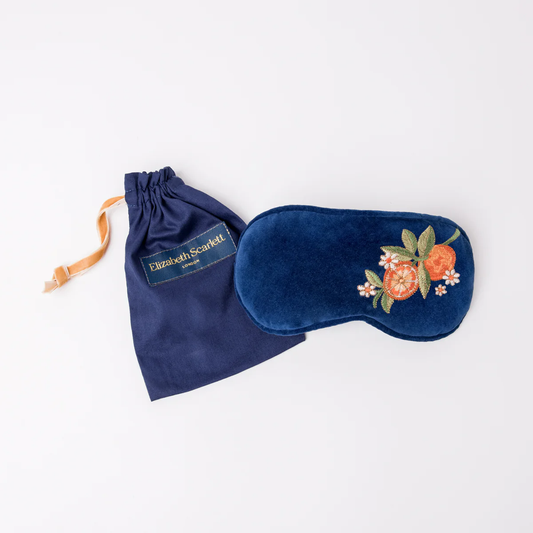 Orange Blossom Cobalt Velvet Eye Mask